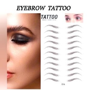 FREEORR 2Pcs Hair-Like Eyebrow makeup Tattoo transfers 11 different sizes NWT